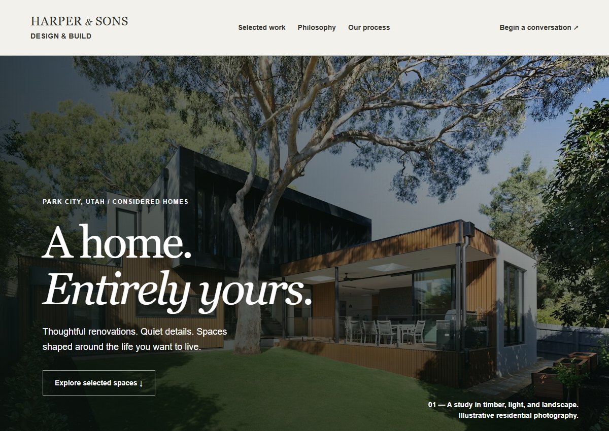 Harper & Sons Remodeling website concept