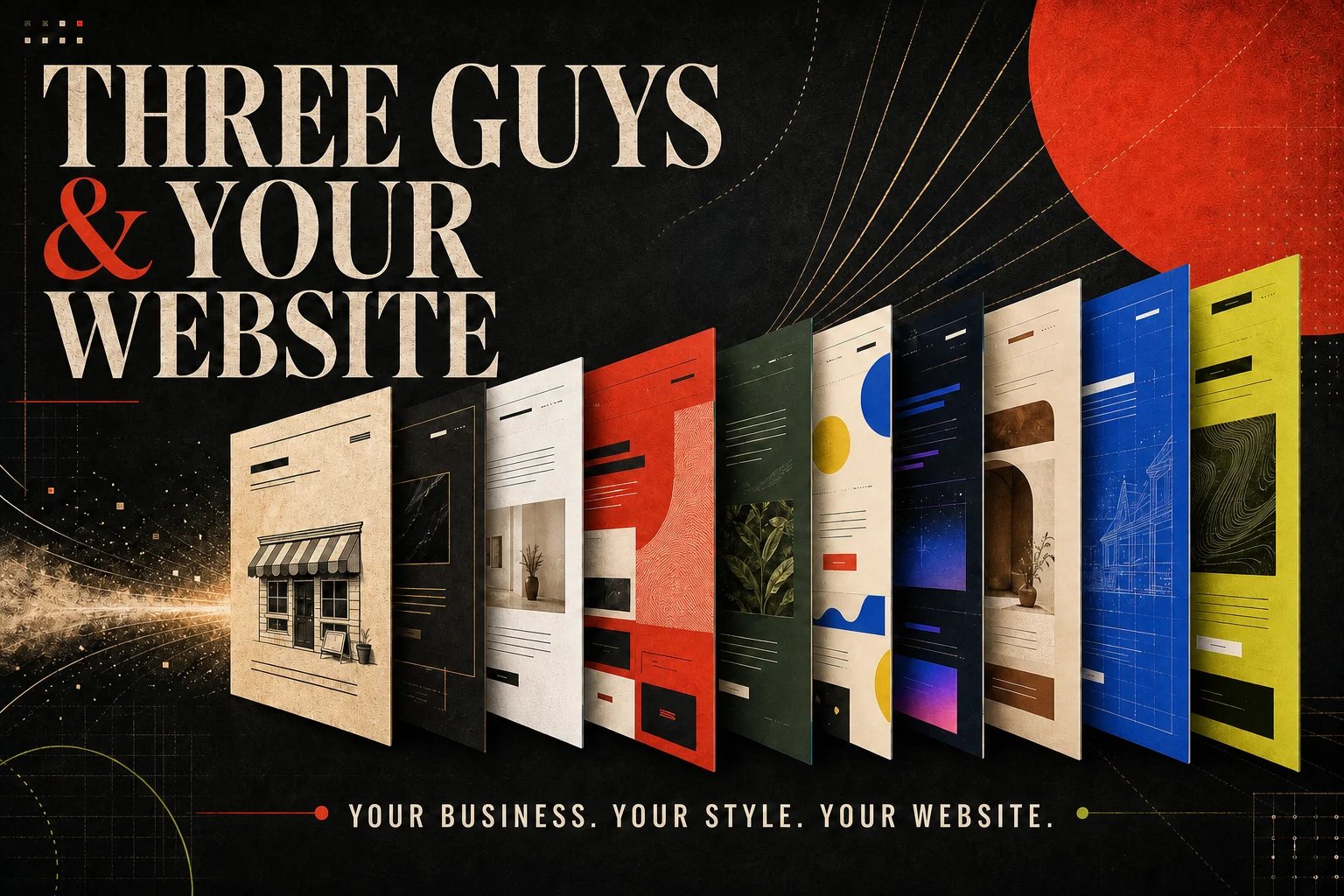 A collection of distinct website design directions